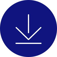 blue circle with download graphic